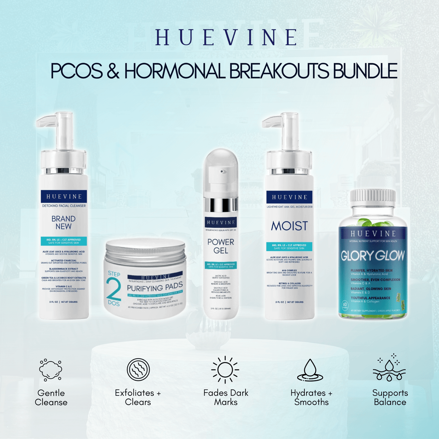 HORMONAL BALANCE BUNDLE: PCOS & SENSITIVE SKIN SOLUTIONS - HueVine Wellness + Spa