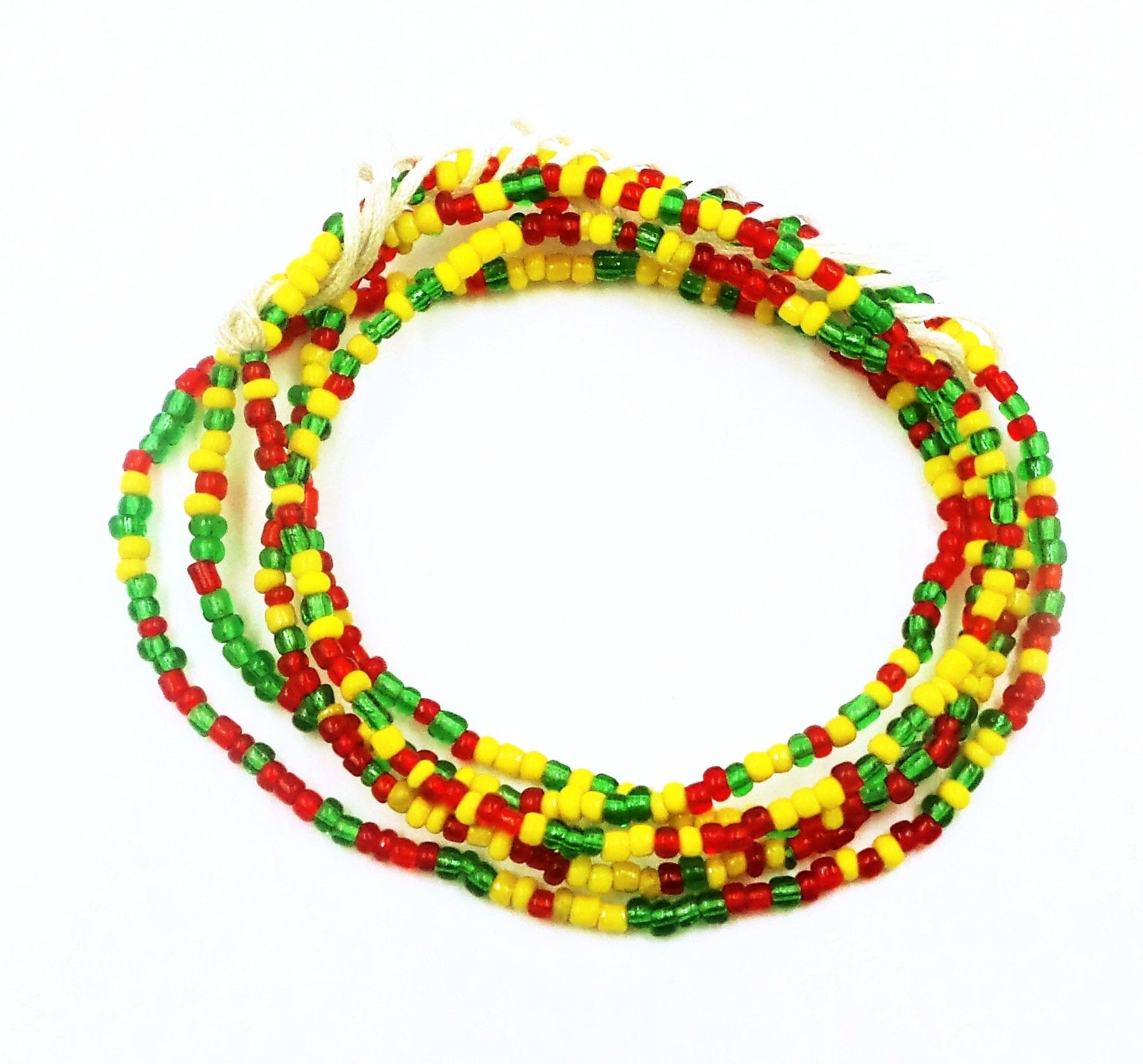 Multicolored authentic african waist beads